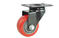 El echador doble del eslabón giratorio del rodamiento de bolitas rueda el echador de goma resistente de la PU del 125MM en rojo