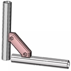 AL de aluminio lateral doble de 45 del grado juntas de la tubería - conector diagonal del tubo del apoyo 4