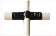 Conectores revestidos negros del tubo del metal del conector cruzado vertical del tubo del sistema del estante de tubo
