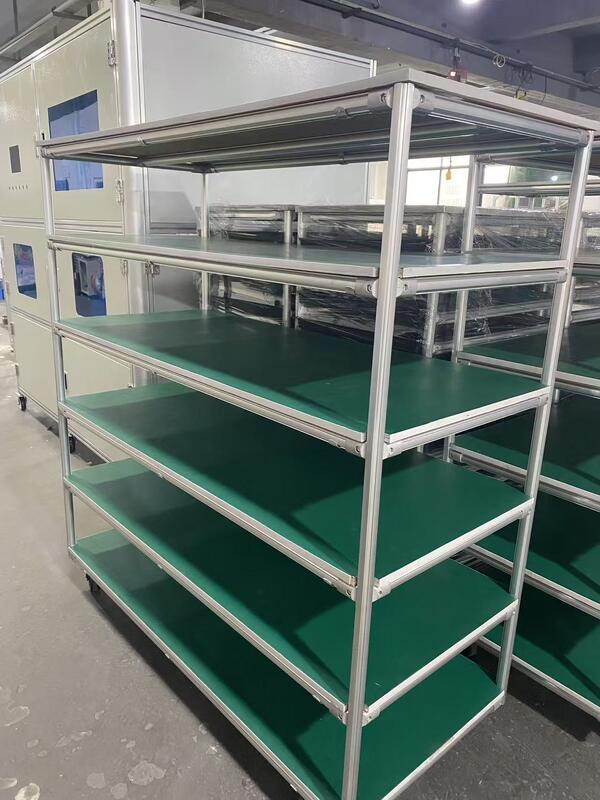 Industrial Pipe Workbench with Aluminum Alloy Tube Frame and Removable Shelves Supporting Loading Capacity from 100 to 120 Kilograms