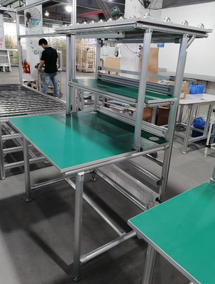 Estación de trabajo inclina de perfil de aluminio ESD con bastidor de rodillos de flujo